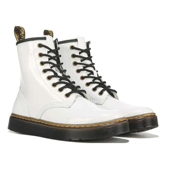 DR. MARTENS ZAVALA T LAMPER AIR WAIR WOMEN’S WHITE COMBAT BOOT SIZE US 9 - Picture 2 of 5